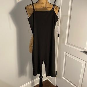 Ribbed square neck unitard